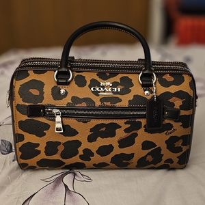 Like New LEOPARD COACH Rowan Satchel